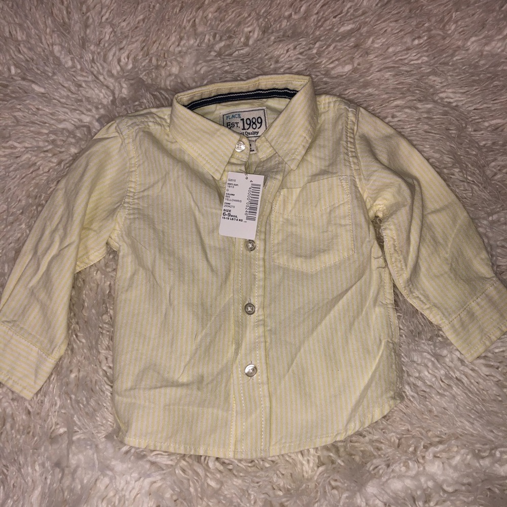 Yellow stripe button down